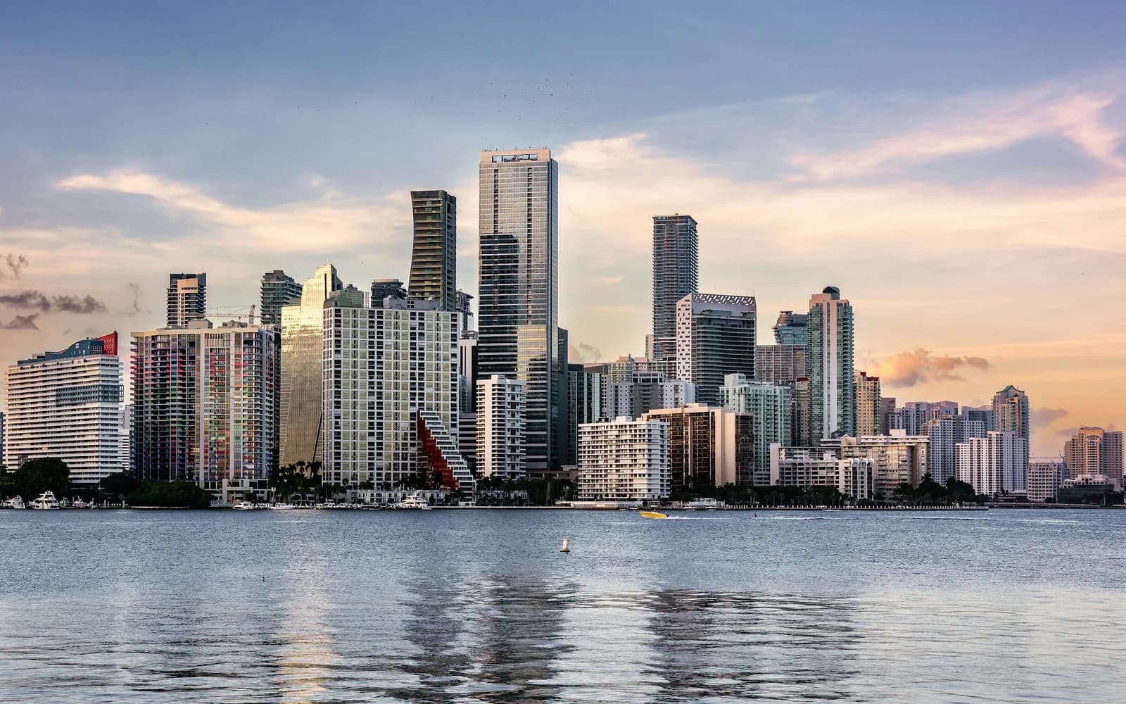 The Miami skyline in clear daytime light